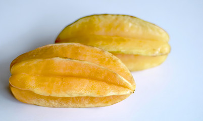 Star fruit or Carambola on white background. 