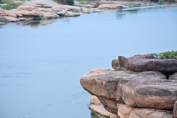 Scenic view of river rocks