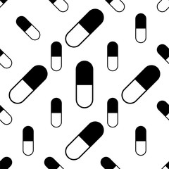 Seamless Pattern Of Capsule Pills