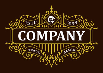 Victorian Decorative Badges Classic Label Design Element