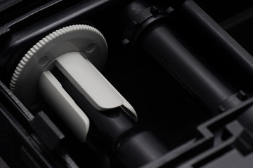 Film camera detail. Film chamber