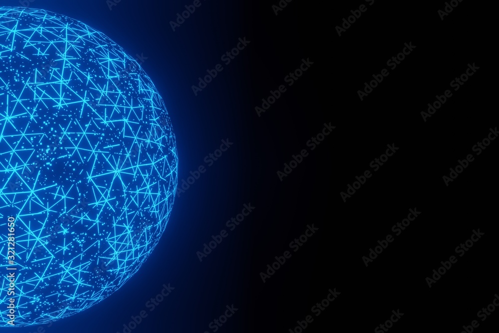 Poster sci- fi futuristic of sphere abstract digital technology, 3d rendering