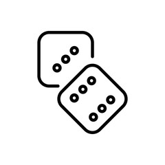 Dice outline icon. Symbol, logo illustration for mobile concept and web design.