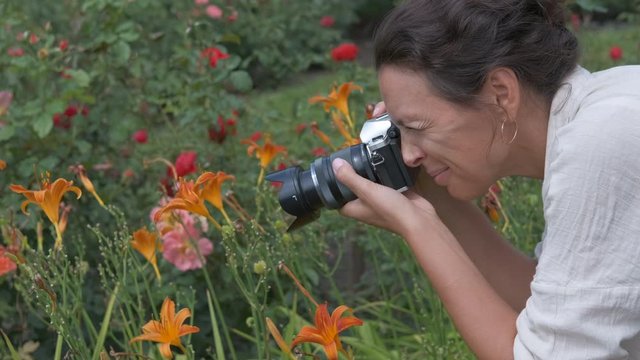 Photographer in botany park.
