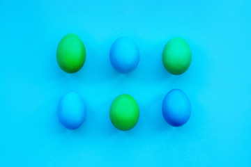 Easter flatlay with eggs