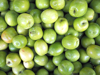 Full frame shot of fresh Jujube for sale in local market. Jujube background, farmer market.
