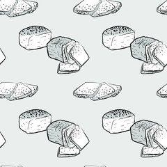 Borodinsky seamless pattern greyscale drawing