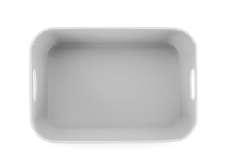 plastic empty bowl on white background