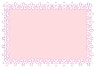 たくさんの桜の花と花びらのフレーム