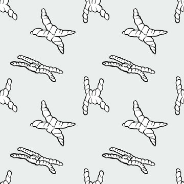 Coppia Ferrarese seamless pattern greyscale drawing