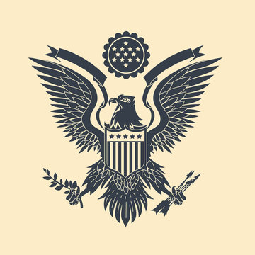 American Eagle Emblem Vector Illustration
