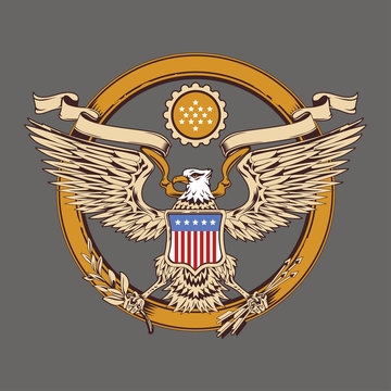 American Eagle Emblem Vector Illustration