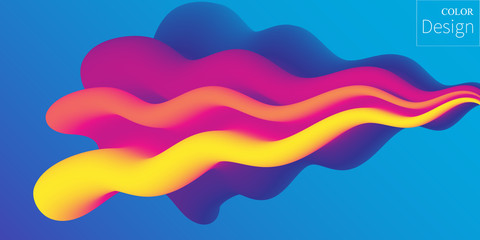 Fluid Colors. Liquid Shape. Ink Splash. Vector.