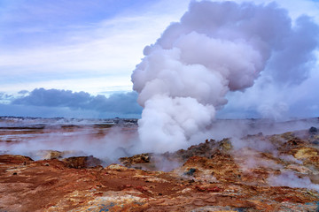 Fototapeta na wymiar gunnuhver geothermal area in reykjanes peninsula Iceland