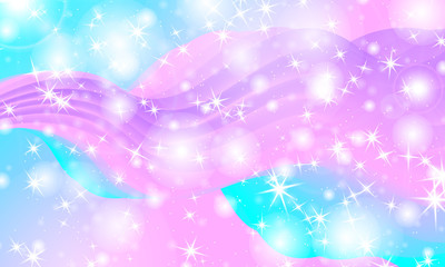 Unicorn. Fairy background. Mermaid rainbow. Vector