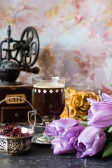 morning coffee holiday spring flowers