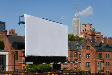 Werbetafel Billboard Plakat Banner neutral weiß New York Meat Packers Manhattan High Line Empire...