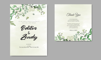 Obraz na płótnie Canvas Romantic wedding invitation with beautiful flowers