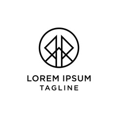 Abstract Initial RR Home logo design template