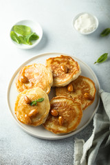 Homemade almond honey pancakes