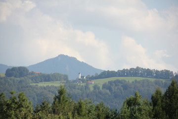 landscape with mountains and trees