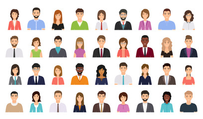 People avatar. Business person icon. Vector illustration. Flat design. - obrazy, fototapety, plakaty