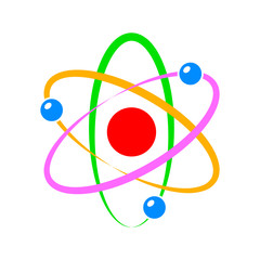 Atom vector icon on white background