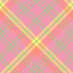 Seamless pattern in discreet light pink, green and yellow colors for plaid, fabric, textile, clothes, tablecloth and other things. Vector image. 2