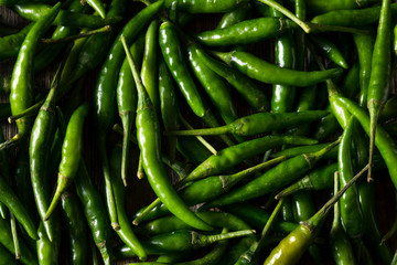 Raw Green Organic  Thai Peppers