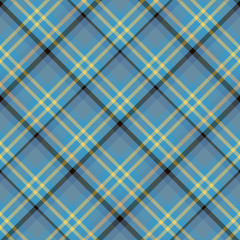 Seamless pattern in discreet dark blue and yellow colors for plaid, fabric, textile, clothes, tablecloth and other things. Vector image. 2