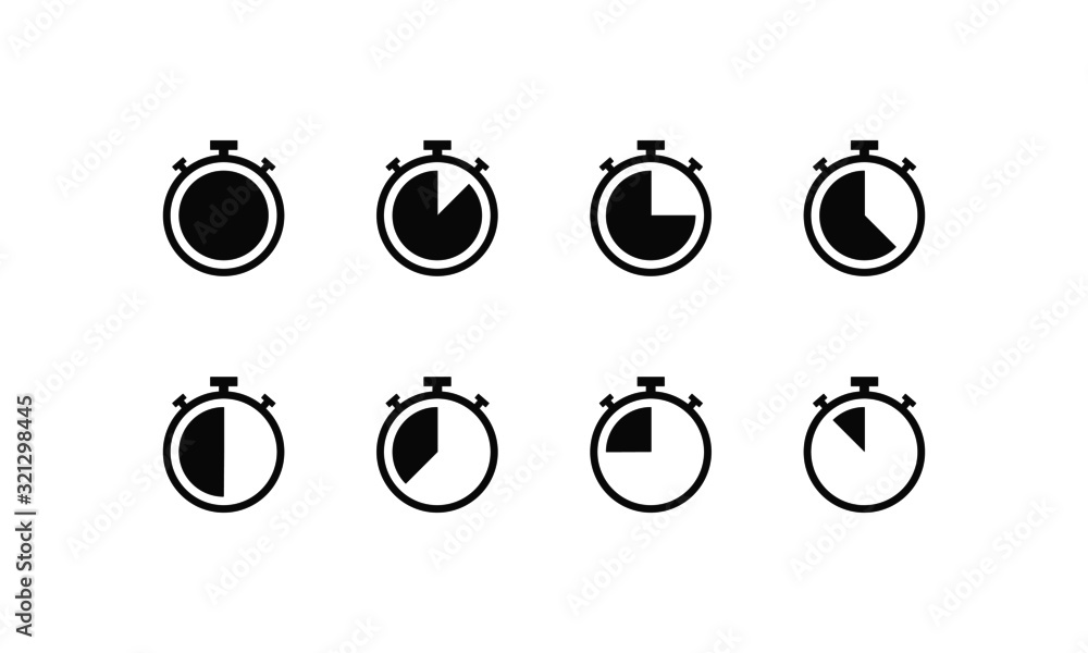 Poster vector illustration of timer icons set