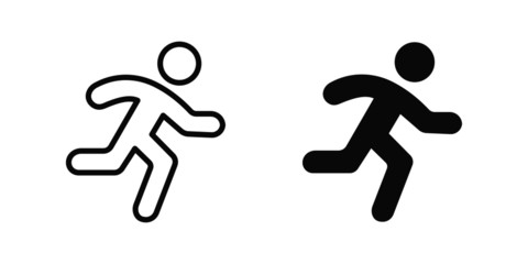 vector illustration of running man isolated icon