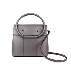 graphite lady's handbag isolated on white background