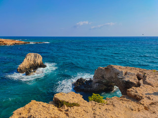 Beautiful natural rock arch near Ayia Napa, Cyprus.