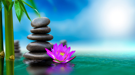 Obraz na płótnie Canvas Spa massage, natural alternative treatment (Hot stone massage)
