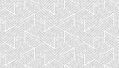 Foto op Plexiglas Zwart wit geometrisch modern Abstract geometrisch patroon met strepen, lijnen. Naadloze vectorachtergrond. Wit en grijs ornament. Eenvoudig rooster grafisch ontwerp.