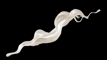 Splash fluid. 3d illustration, 3d rendering.