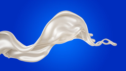 Splash fluid. 3d illustration, 3d rendering.