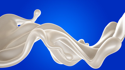 Splash fluid. 3d illustration, 3d rendering.