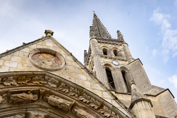 Church Monolith de Saint Emilion. Medieval architecture. Aquitaine, France, Europe