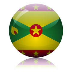 Grenada flag glass icon vector illustration