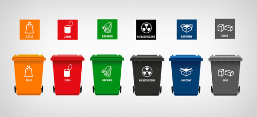  garbage can division & icons segregation of construction 02