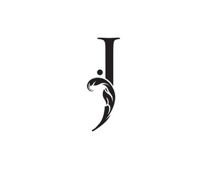 Classic J Letter Swirl Logo. Black J With Classy Leaves Shape design perfect for Boutique, Jewelry, Beauty Salon, Cosmetics, Spa, Hotel and Restaurant Logo. 