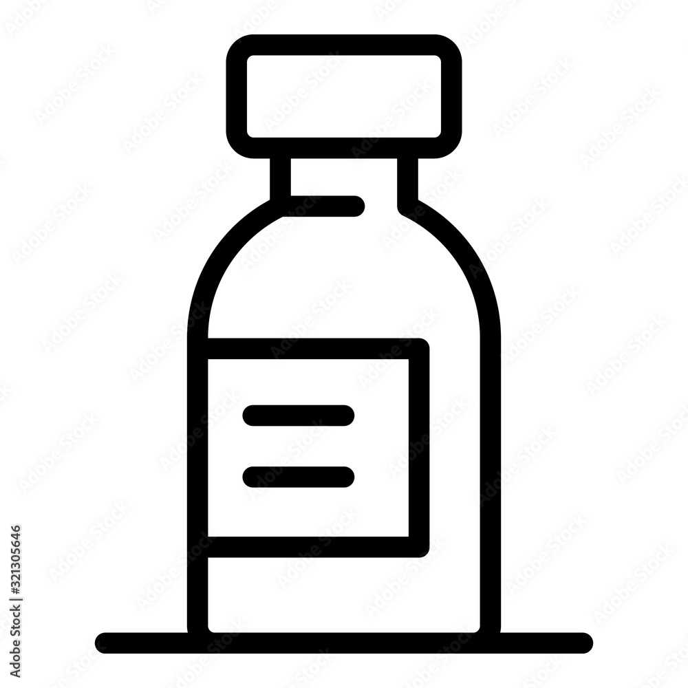 Poster dosage syrup icon. outline dosage syrup vector icon for web design isolated on white background