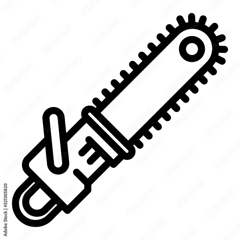 Aufkleber carpentry chainsaw icon. outline carpentry chainsaw vector icon for web design isolated on white bac
