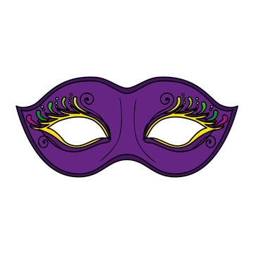 Mardi gras mask design, Party carnival decoration celebration festival holiday fun new orleans and traditional theme Vector illustration
