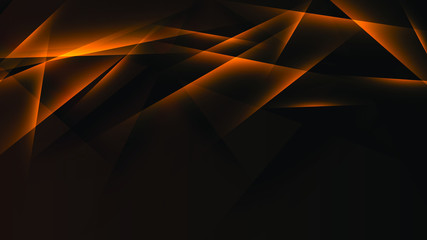Obraz premium Dark abstract background with golden transparent lines and stripes. Vector.