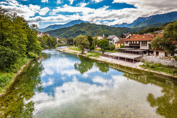 Fototapeta na wymiar Neretva River In Konjic - Bosnia and Herzegovina