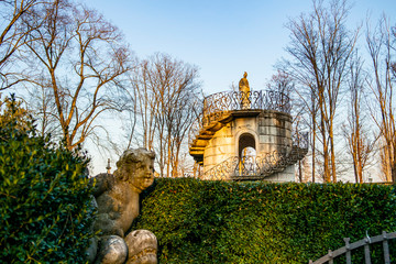 View on the labyrinth tower of the Villa Pisani in Stra, Veneto - Italy