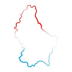 Luxembourg coloring the contour map. Vector background. Outline